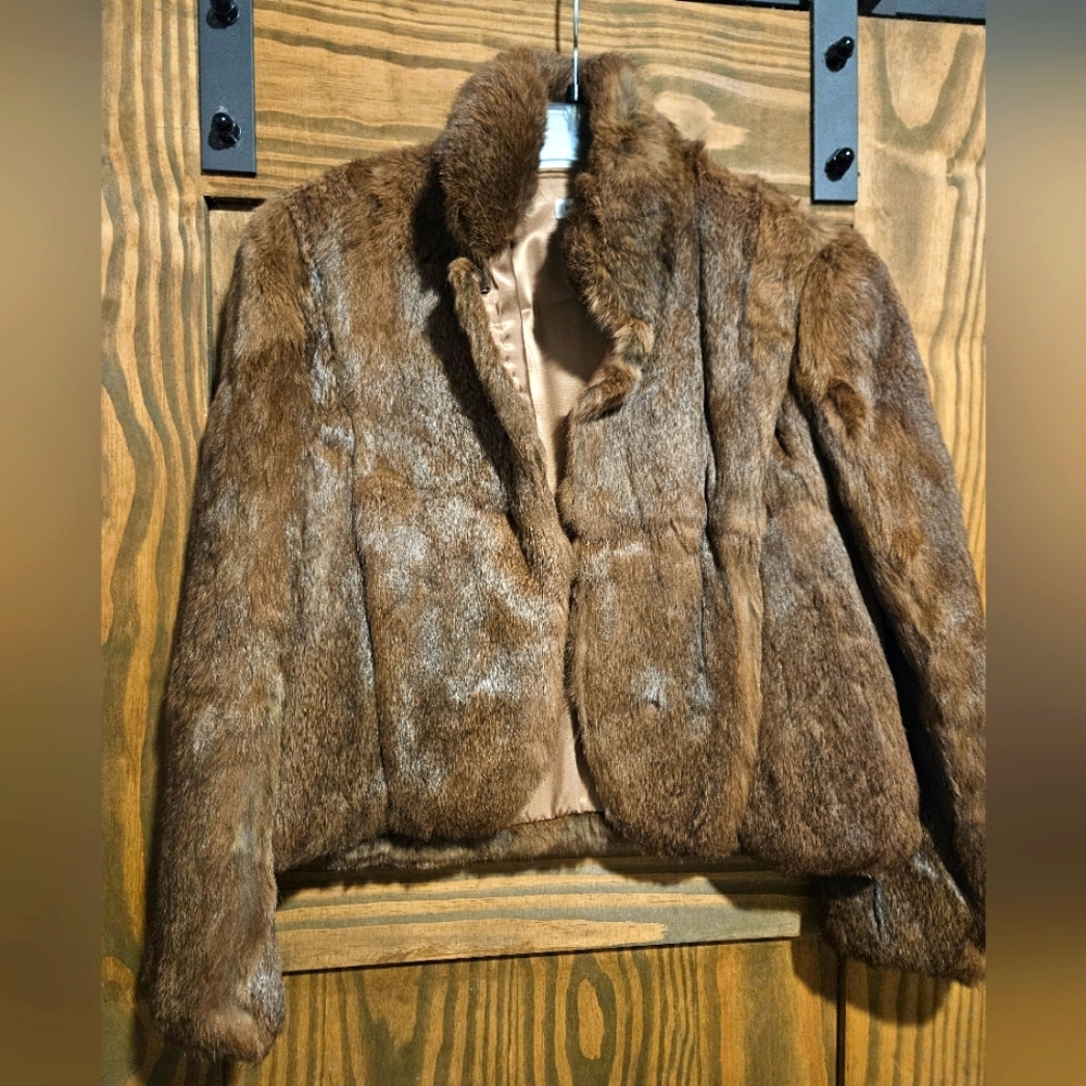 Vintage Rabbit Fur Mini Coat Size Small